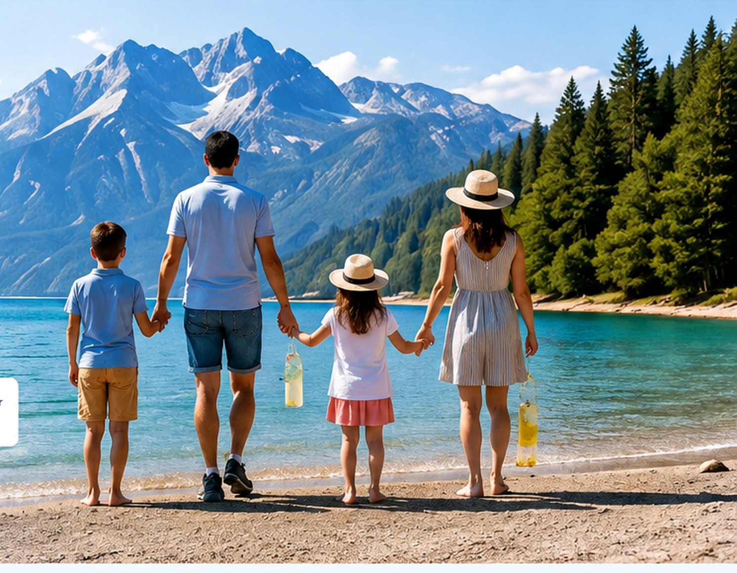 Familie cu copii aflată în vacanță